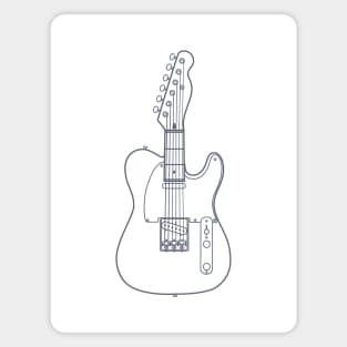 Three Frets T-Style Electric Guitar Outline Magnet